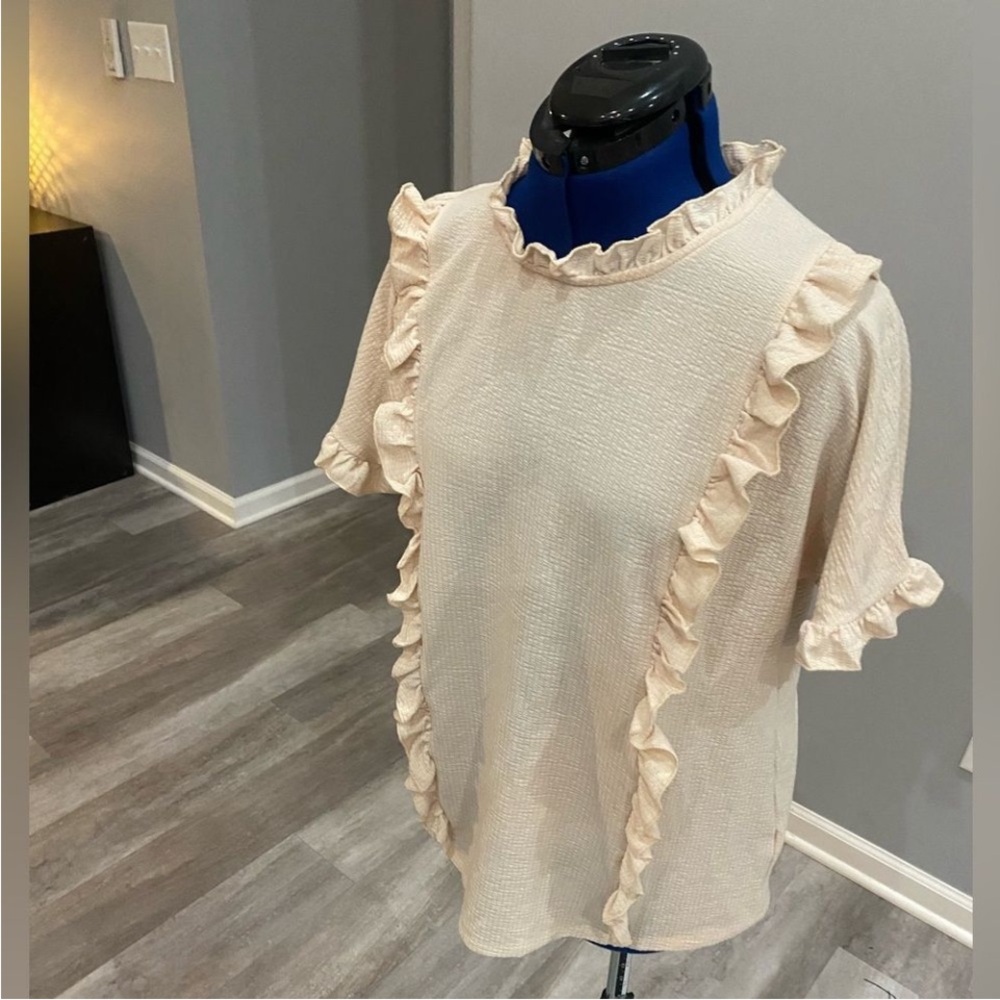 Hayden Cream Ruffle Blouse